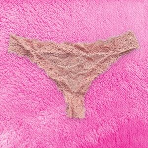 Aerie Mauve Floral Lace Tanga Thong
